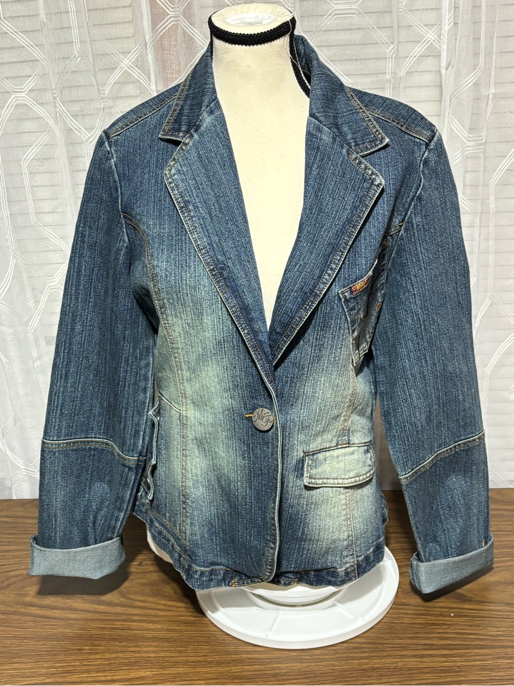 Vintage Becca Femme L denim blazer. Sleeve 26 20 p2p 23L 3 pockets
